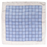 Light Blue And White Squares Large Silk Pocket Square - UK Printed - Tie Doctor